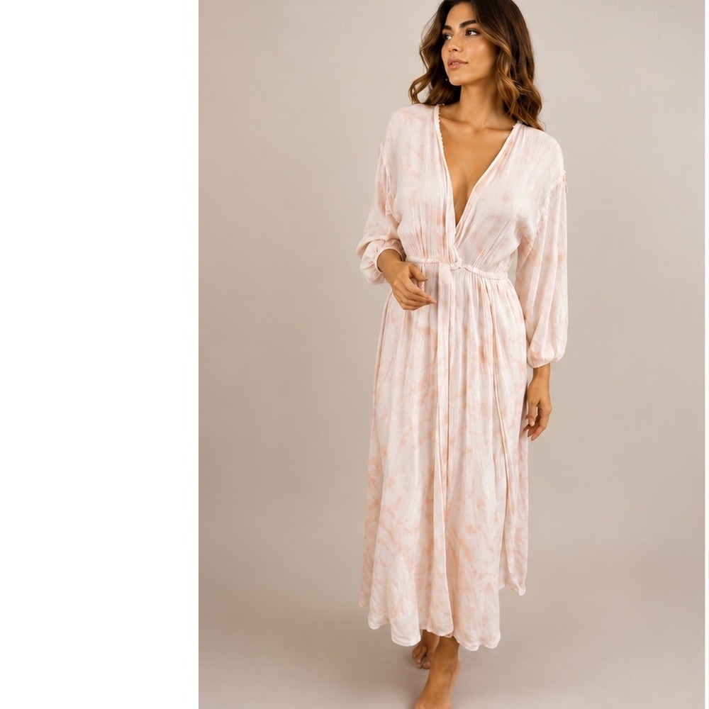SOUTH BOUTIQUE PINK & WHITE MAXI DRESS CRUISE / BEACH WEAR‎ SZ S NWT